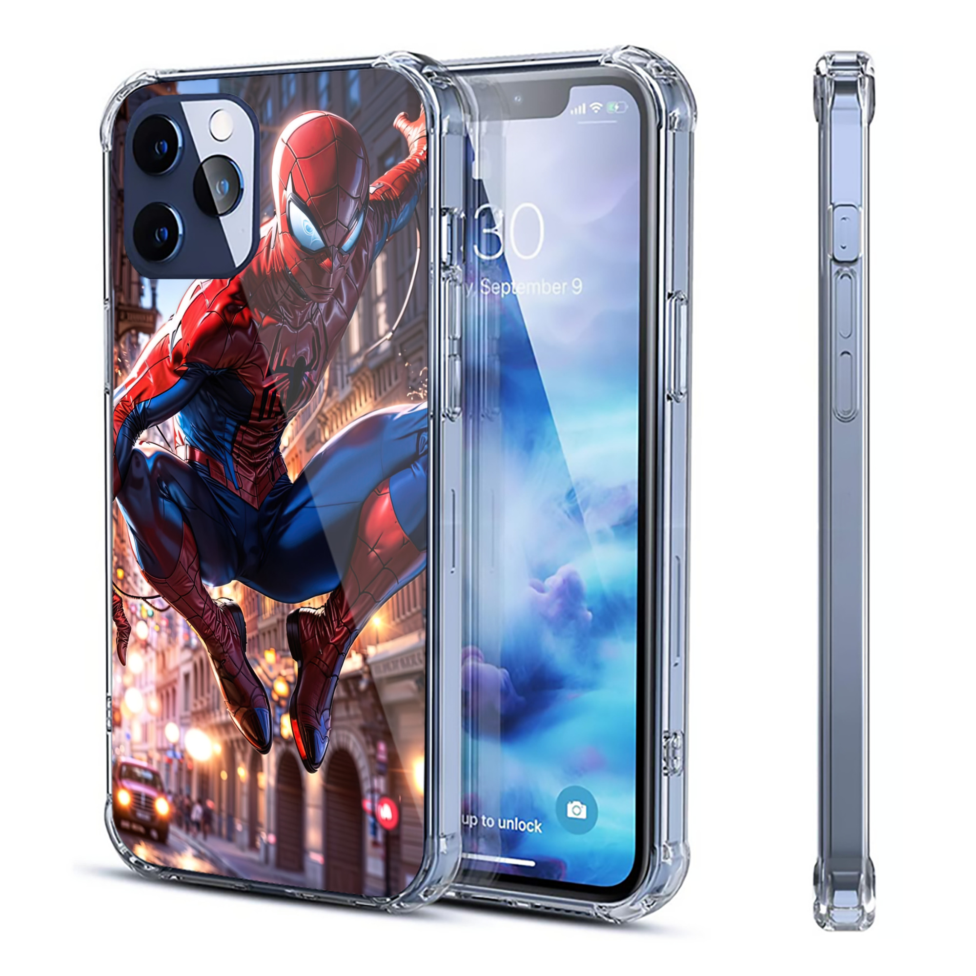 （画像用） Spider Man スパイダーマン 【iPhone 12シリーズ対応】透明スマホケース（クリアソフトケース）